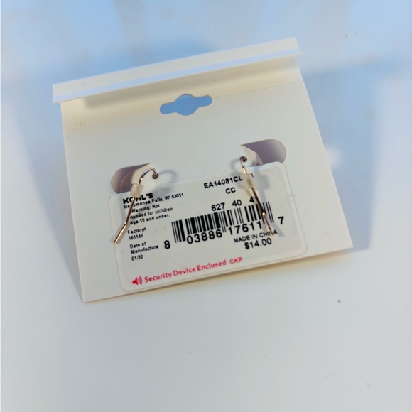 Lauren Conrad Rose Gold Crystal Circle Drop Earrings - Picture 2 of 2